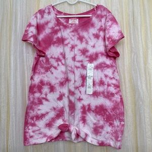 NWT Cat & Jack Girl Pink Tie Dye Tee